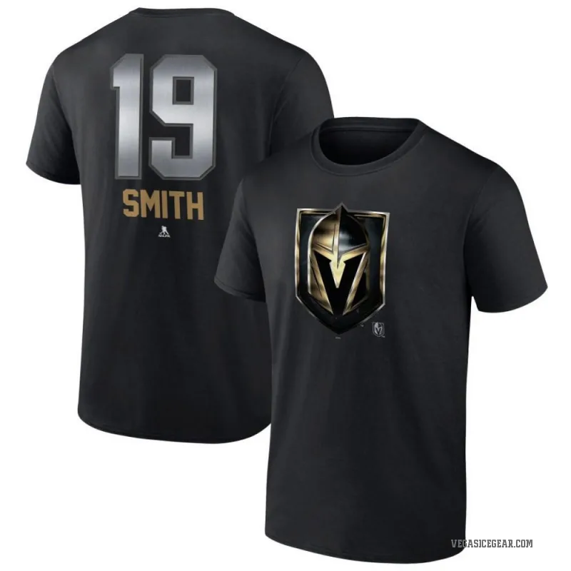 Reilly Smith Youth Gold Vegas Golden Knights Black Midnight Mascot Logo T-Shirt